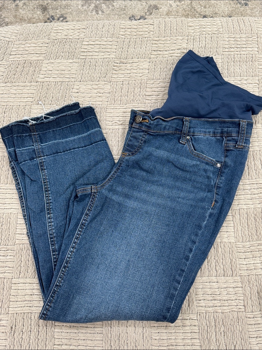 Time and Tru Navy Maternity Panel Jeans